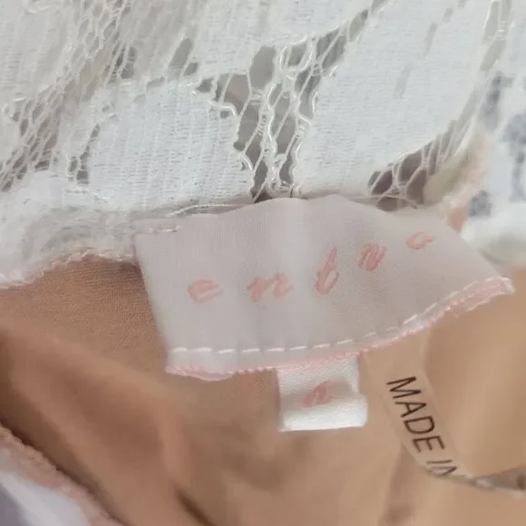 Entro White Beige Lace Short Sleeve Dress Size Small - Picture 11 of 11